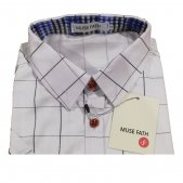 MUSE FATH Mens 100% Cotton Short Sleeve Shirt-Easycare Short Sle