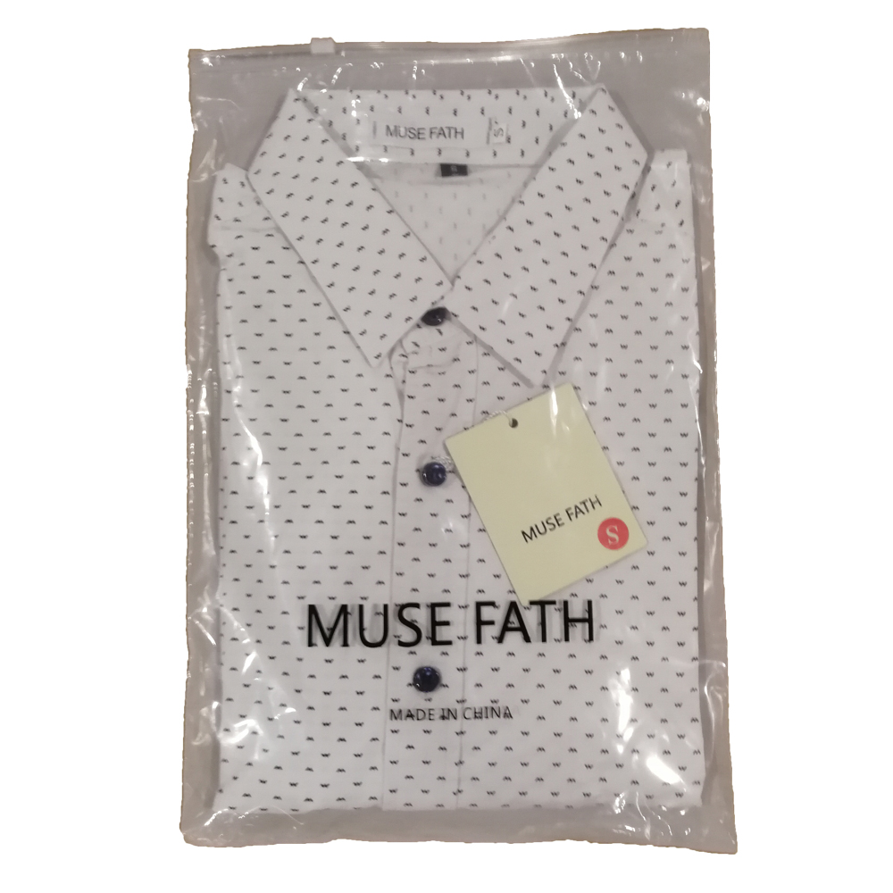 MUSE FATH Men’s Printed Dress Shirt-100% Cotton Casual Long Sleeve Shirt-Regular Fit Button Down Point Collar Shirt - Click Image to Close